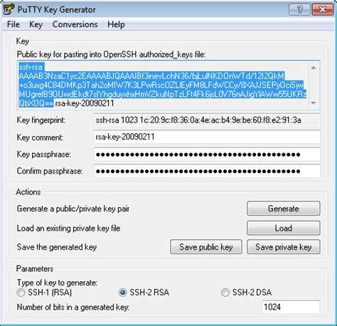 putty ssh public key